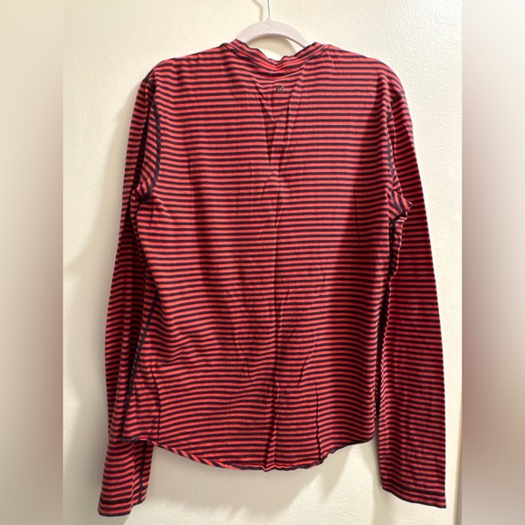 lululemon athletica Red and Black Striped Long Sleeve Tee - Picture 2 of 4
